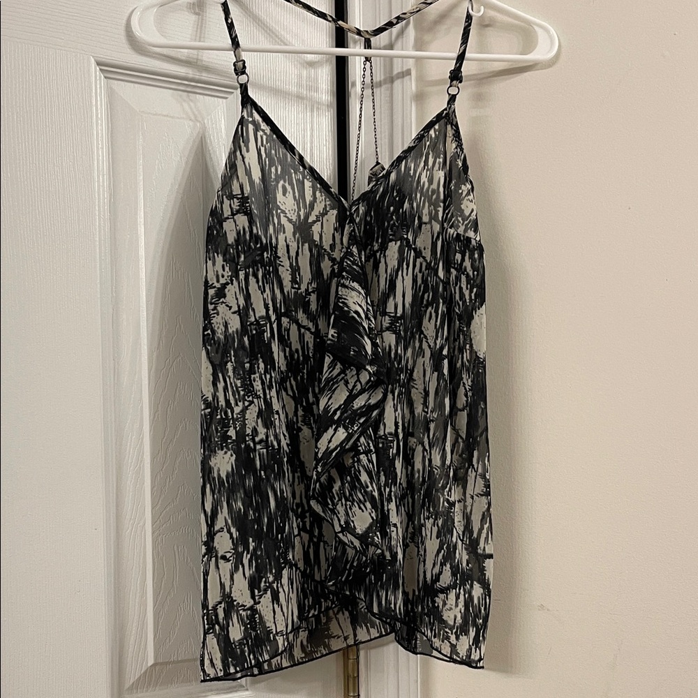 Guess Black & White Abstract Print Cami